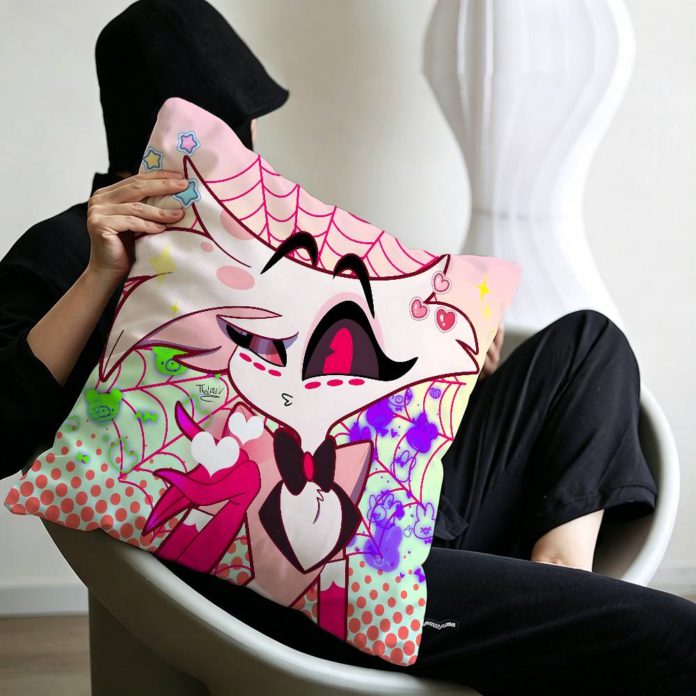 Anime Hhazbin Hhotel Angel Dust Cushion Cover Inches Farmhouse Decor Home Throw Pillow Covers for Couch Decorations
