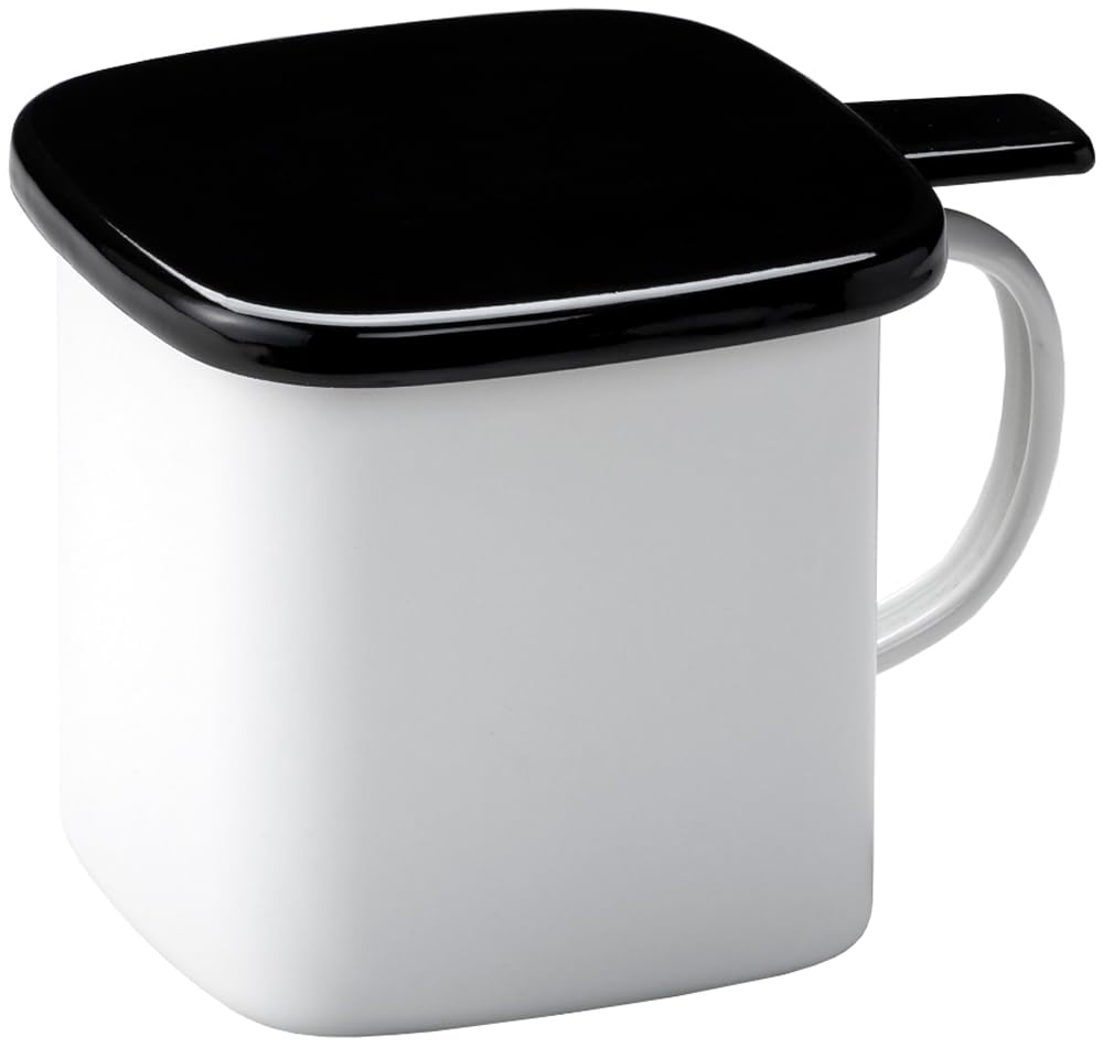 Takagi Metal Industry Enameled Oil Pot, Square, 0.9L, HO-KOP0.9