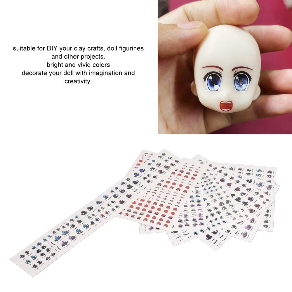 7 шт. Водные наклейки Глаза для кукол Самоклеящиеся водные наклейки для глаз Аксессуары для глины