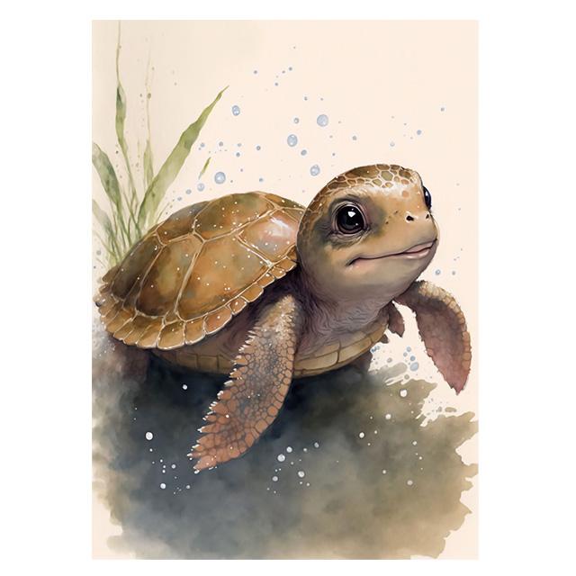 Watercolor Baby Animals Cute Warmth Prints Poster Canvas Painting Modern Wall Art Pictures Living Room Bedroom Home Decoration