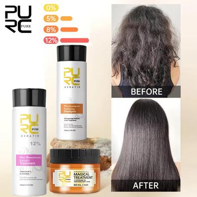 Keratin Hair Treatment Professional Straightening Set Smoothing Hair Cream Purifying Shampoo Magic Hair Mask Care Kit