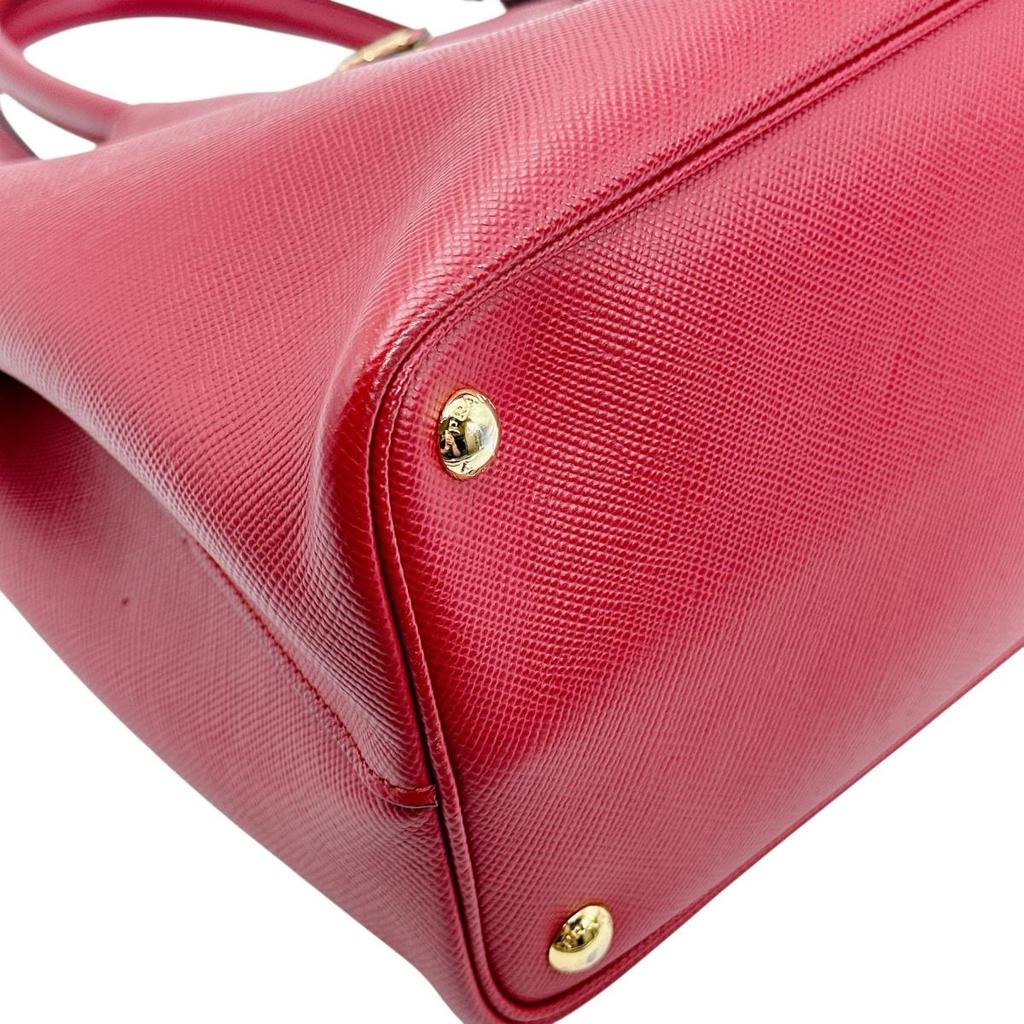 PRADA Safiano 2 way bag Handbag Cowhide Red Women BN2775 Used