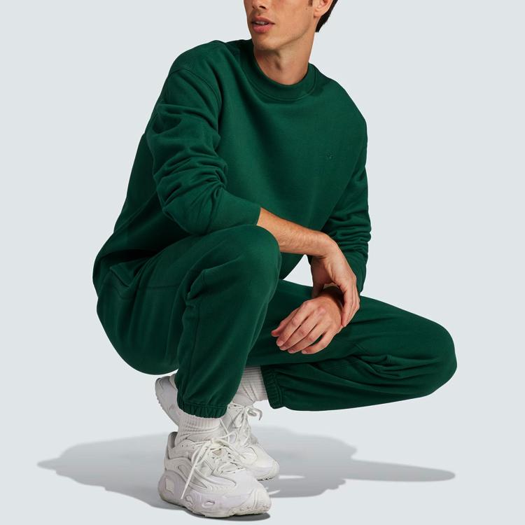 Adidas Originals Adicolor Contempo mikina s logem v jednobarevné pánské topy Forest-Green IM4399