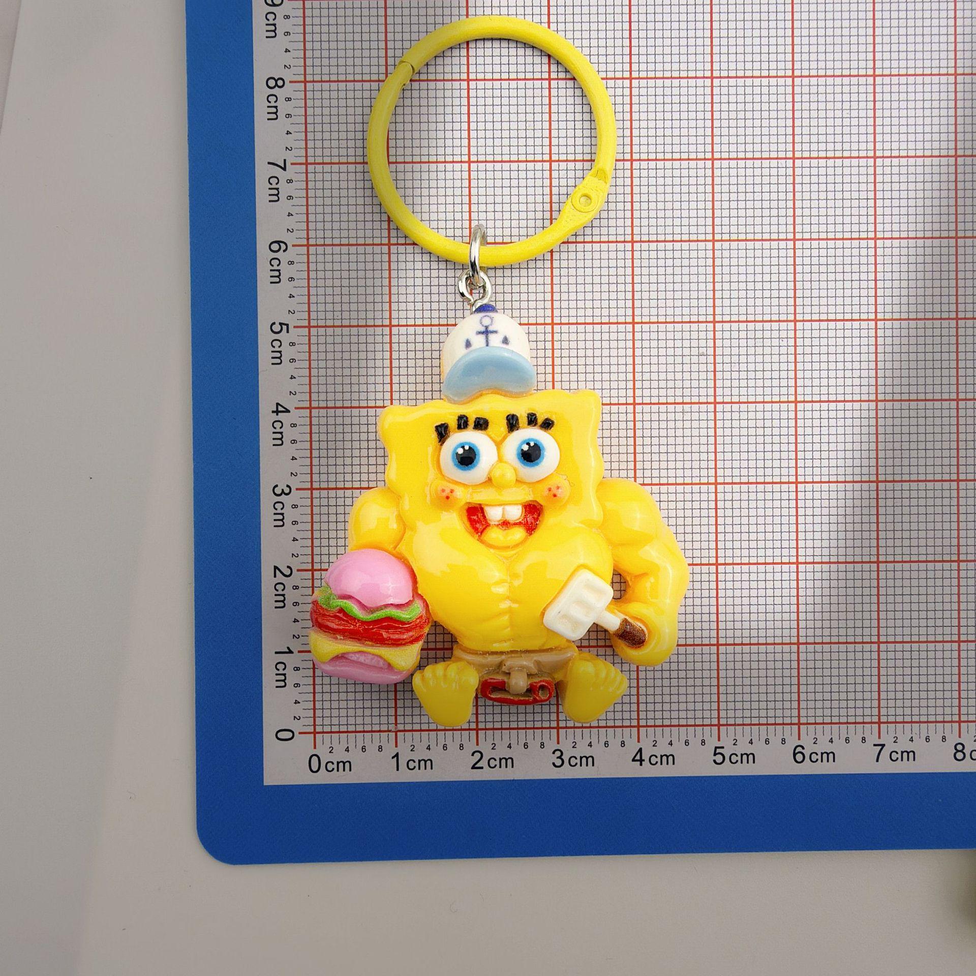 Cartoon Strongman SpongeBob Keychain Ornament