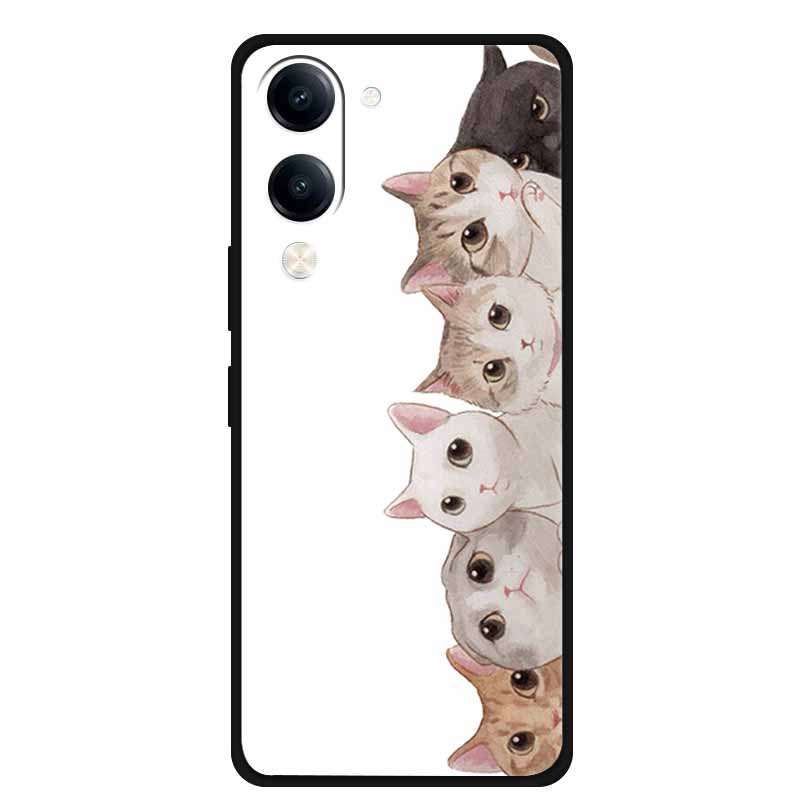Lovely Relief Cover For Vivo Y04 V2430 Y37C Y29S V2446 Funda 3D Cartoon Soft Silicone TPU Phone Case Y29T Y19sGT Bumper