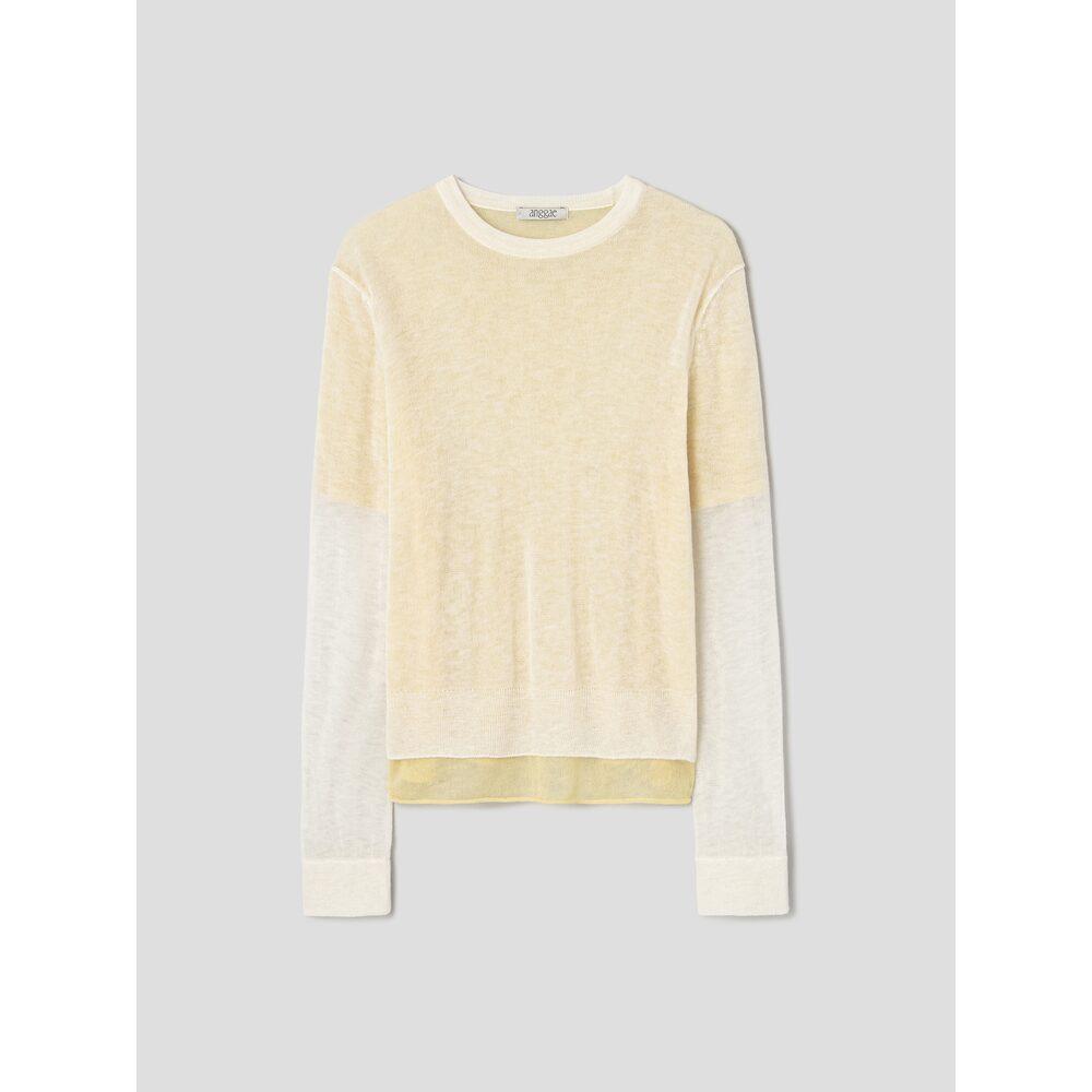Anggae Layered Two Tone Sweatshirt Lemon