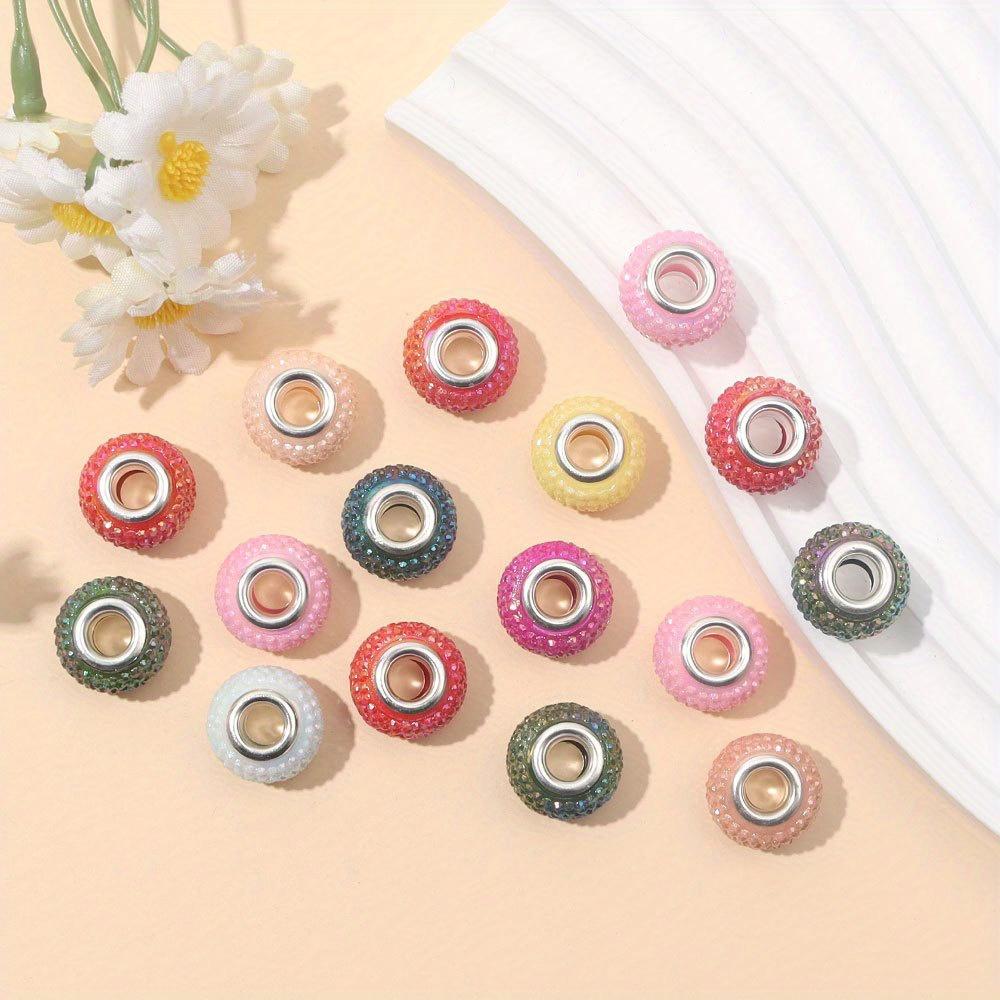 7/14/21pcs Resin Material European Large Hole Spaced Beads Large Hole Beads Decorative Beads and Beads DIY European Accessories Bracelet Necklace