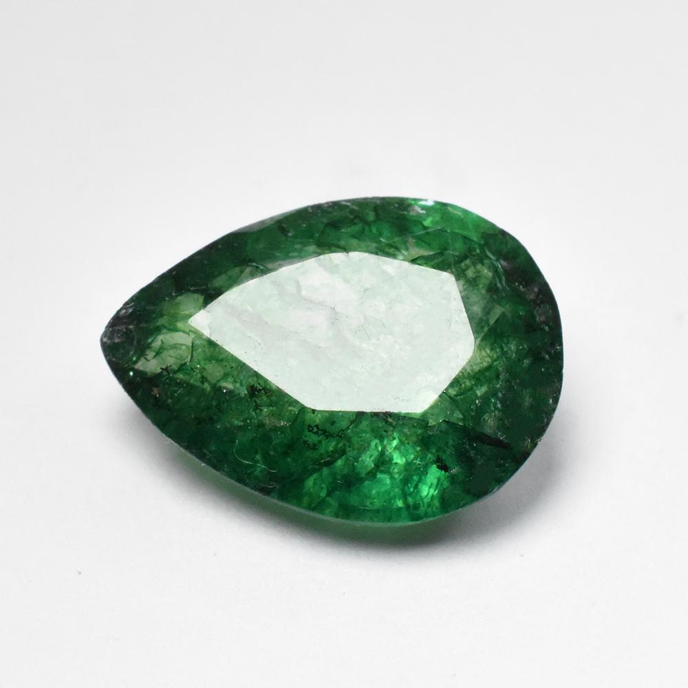 5.30 Ct Natural Colombian Green Emerald Pear Cut Certified Gemstone for Gift