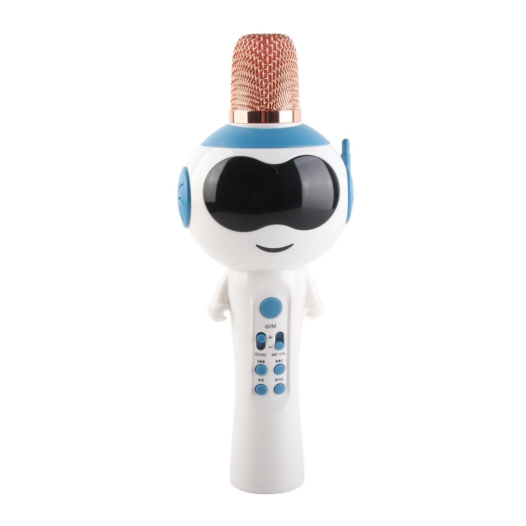 Bluetooth Microphone Children"s Wireless Microphone with Sound Mode Intelligent Function Blue