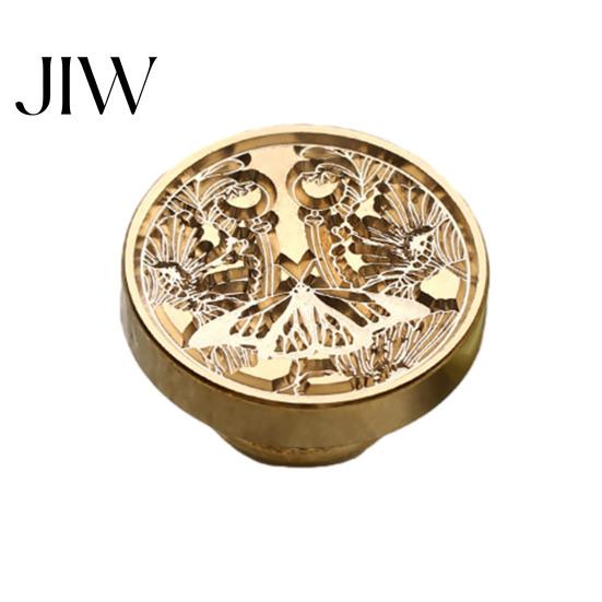 Journal Decoration Seal Wax Stamp, Vintage Plant Pattern Head, Durable Handmade Stationery Accessory Copper Stamp Head Replacement, for Envelope