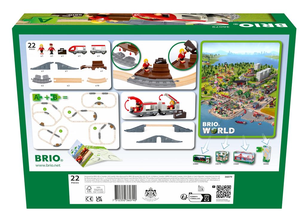 BRIO Travel Train Starter Set for ages 3 and Wooden Wooden Rail Gift 36079, up. [Toy, Toy, Rail, Set, (Birthday/Christmas)]