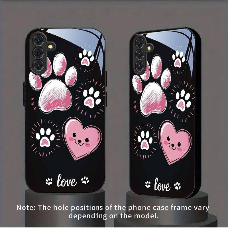 Paw Love Exquisite Luxury High-end PhoneCase Glass TPU PhoneCase for Samsung Galaxy S26 S25 S24 S23 S22 S21 FE,Ultra,Plus