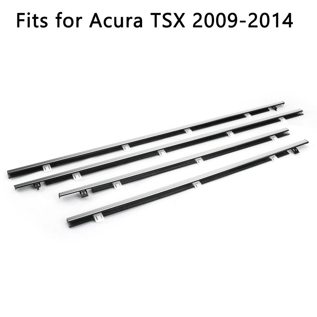 4x Außenfenster-Dichtungsleiste Dichtband Zierleiste für Acura TSX 2009-2014