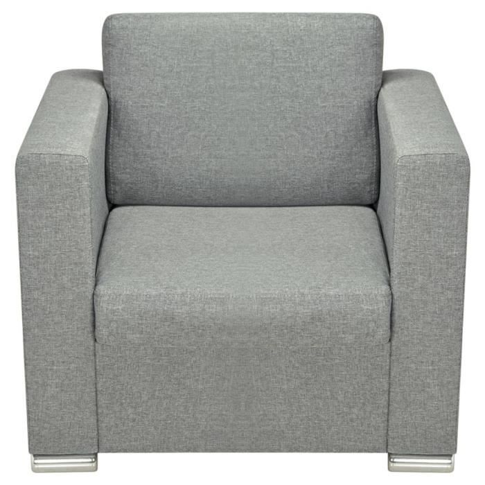 Armchair - vidaXL - Light Grey - High-quality Fabric - 1 Seat - Contemporary - Design