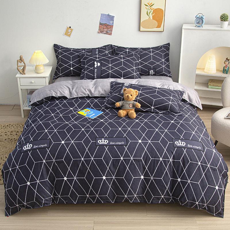 Warm Four-piece Set, Quilt Cover, Bed Linen, Bedding, Single Dormitory Three-piece Set