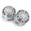 TRZX Metal Front Wheel Hub Rim Upgrade Parts for 1/14 Tamiya Trailer Truck RC Car (2 Pieces)