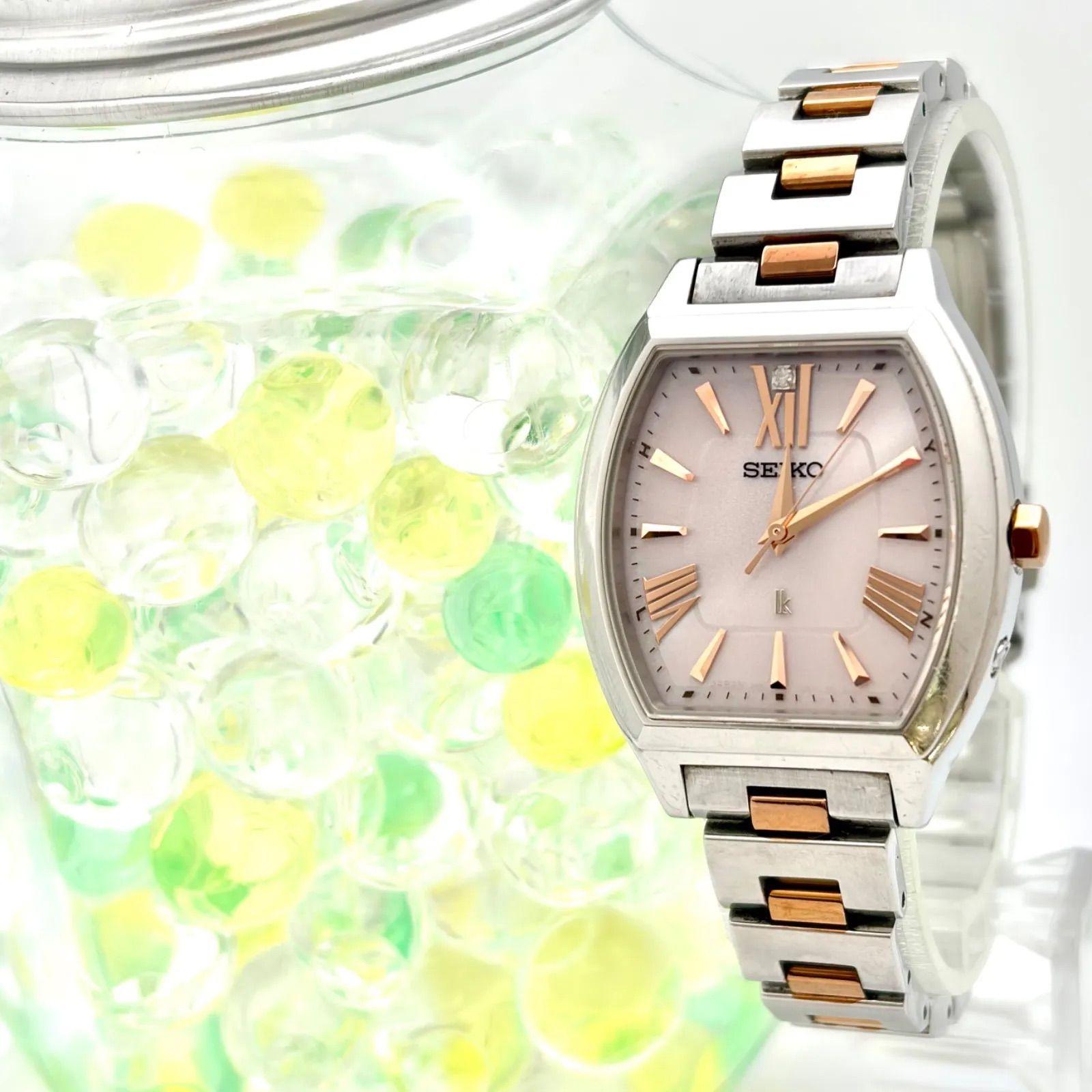 Used [Operation] SEIKO lk Rukia Radio Solar Ladies Watch 1P Diamond 3B51-0AM0 212276