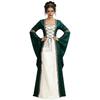 Abito Medievale Rinascimentale con Mantello, Abito Lungo Vittoriano con Lacci per Donna, Ideale per Halloween, Cosplay e Feste a Tema