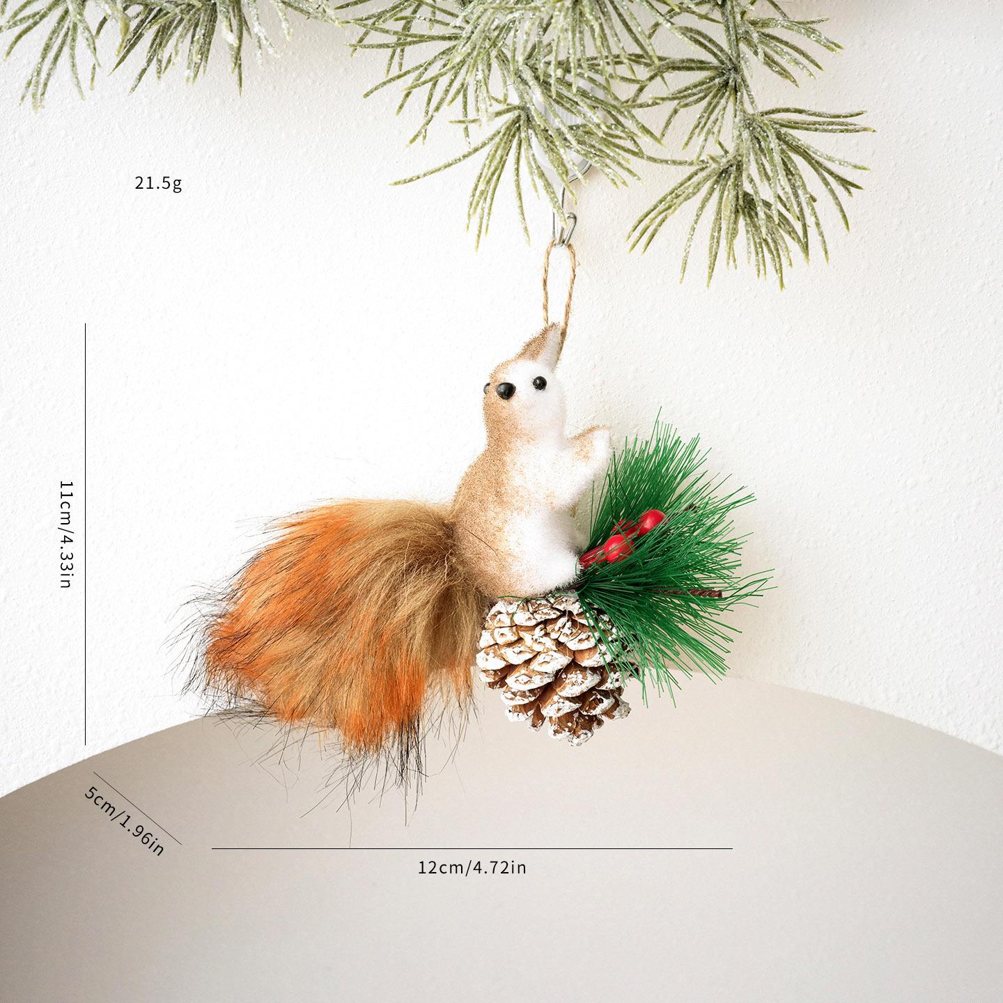 Korean Simulation Squirrel Pendant for Christmas and New Year Tree Decoration