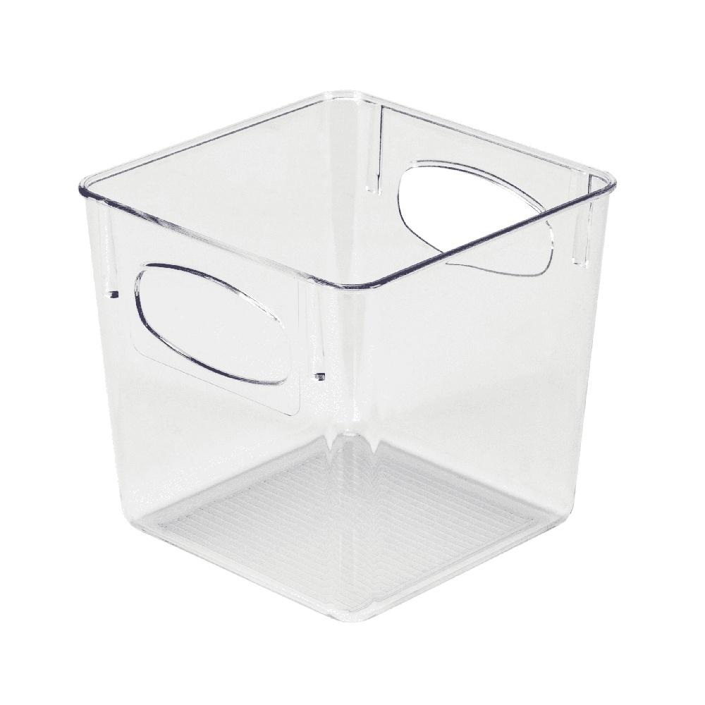 

Квадратный прозрачный пластиковый органайзер для хранения, корзина, для дома, офиса, ванной комнаты, ювелирных изделий и косметических аксессуаров, с ручкой для удобного захвата United States