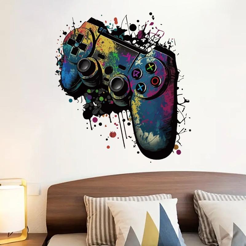 Watercolor Colorful Game Mechanical Wall Stickers for Children Room Kid Boy Home Decor Wall Decal Bedroom Living Room Decoration