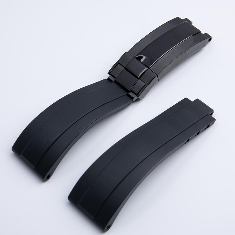 Kautschuk Kurze Dornschließe Uhrenarmband 20/21mm Passend für Rolex Daytona Submariner Role OYSTERFLEX Yacht Master Kleines Handgelenk Silikonarmband