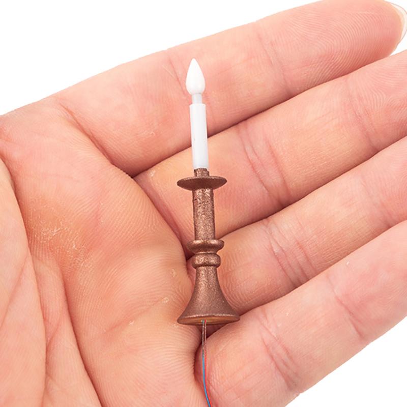 Miniature Dollhouse Candle Light Desk Lamp Mini Led Candle Lighting Home Decoration Doll Furniture Toy Can Be Bright