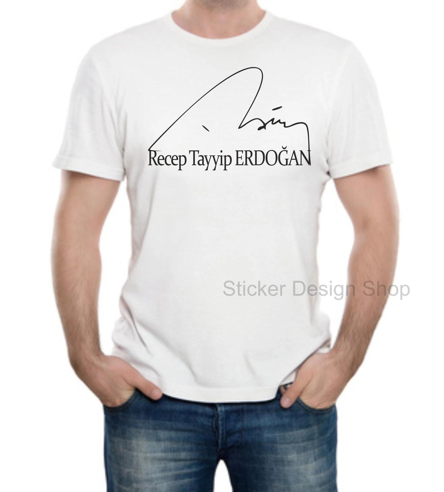Recep Tayyip Erdogan Imza T-Shirt Print Türkiye New Cotton Fruit of The Loom S