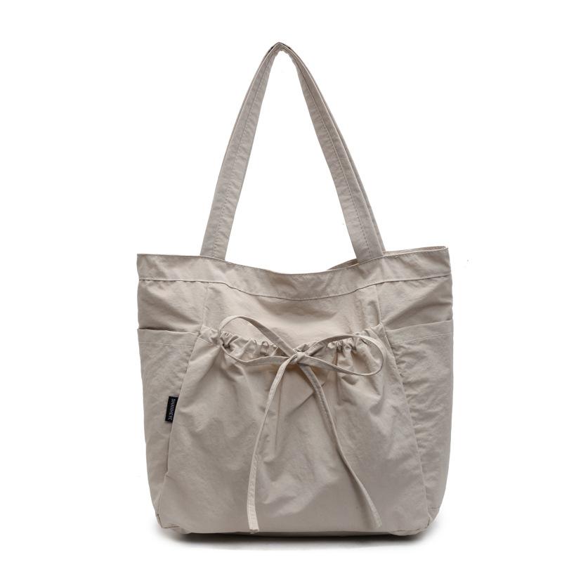 

Одноплечная сумка Большая вместимость Женская сумка Сумка для занятий для студенток Сумка-тоут бежевый