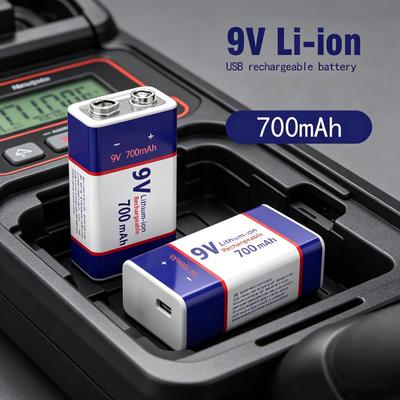 Batterie rechargeable Li-ion 9 volts à chargement USB 6F22 9 V LiIon Batterie au lithium pour modèle d'hélicoptère RC Microphone Jouet Détecteur de métaux Batterie