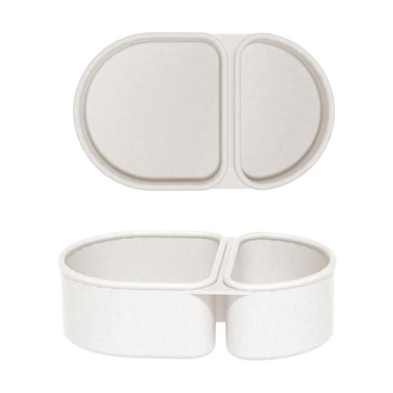 Silicone Microwave Lunch Box with Divided Compartments Foldable Bento Box for Office Travel Food-Grade Leak-Proof BPA-Free Meal Prep Container