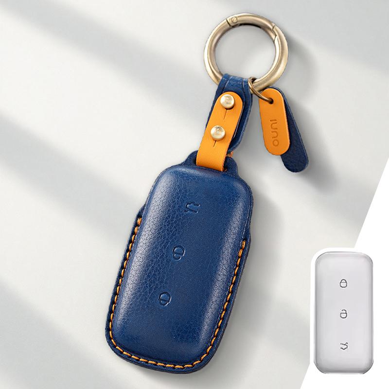 

Genuine Leather Protector for Geely Galaxy E5 L7 Key Case Cover Fob синій
