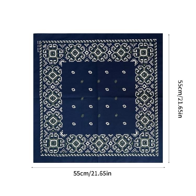 Ethnic Styles Square Bandanas Street Dance Scarf for Men and Women Multi Purpose Headscarves and Handkerchiefs