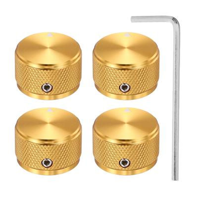 Uxcell Hliníkový potenciometr Univerzální knoflík pro ovládání hlasitosti a tónu pro diamantový 4dílný knoflík, 1/4" (6 mm) Kytara, Basa, 5/8"
