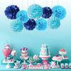 9pcs, Paper Pom Poms Flowers For Christmas, Halloween, Wedding, Bridal Shower, Birthday, Bachelorette Party Decor Supplies