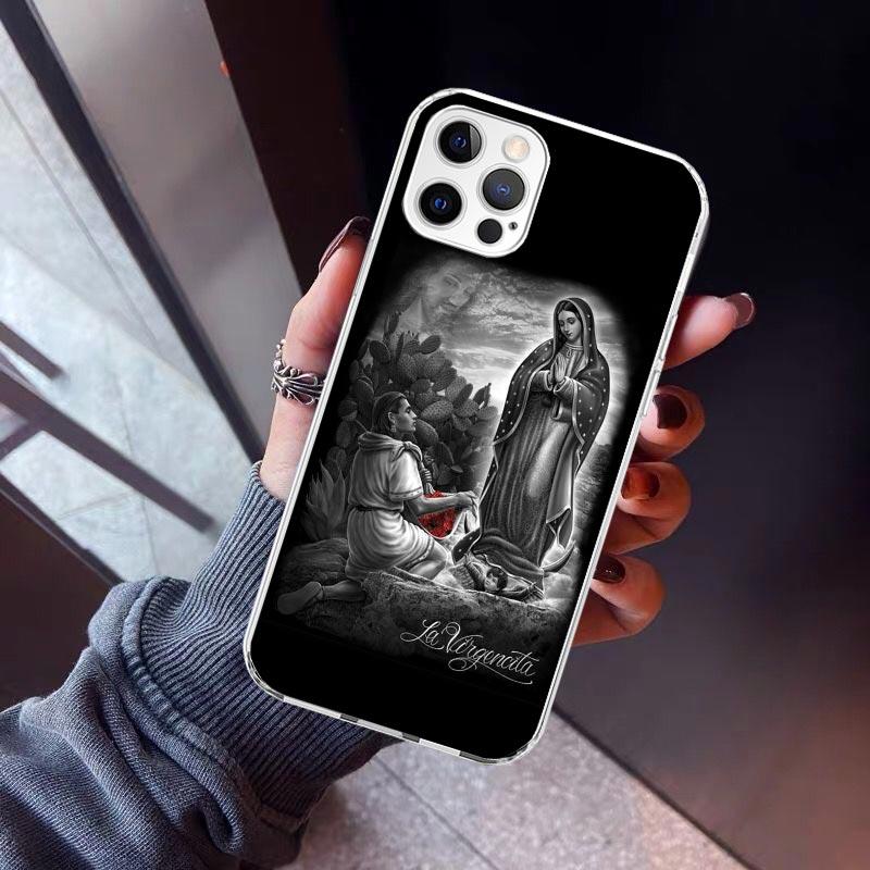 

Virgin De Guadalupe Virgen Mary Phone Case For iPhone 17 Air 11 13 Mini 14 15 Plus 16 12 Pro Max 16E SE 7 8 Pattern Soft TPU Bac iPhone 17 Air