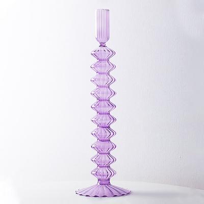 Csíkos többgyűrűs gyertyatartó vízi üvegváza színes átlátszó gyertyatartó