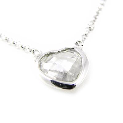 [H0517] - White 'Love' Silver Necklace