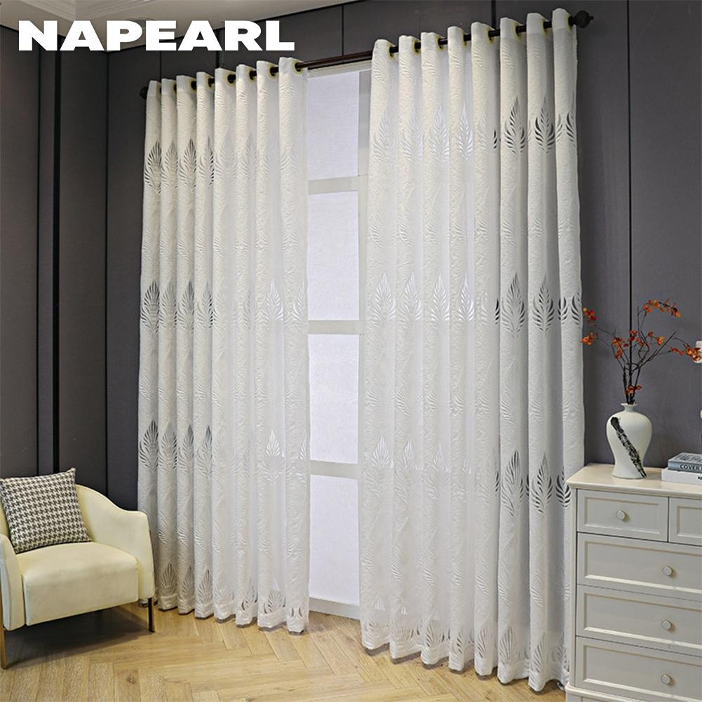 1PC NAPEARL prosta i wszechstronna w stylu europejskim biała zasłona tiulowa okno Sheer do salonu dekoracje do wnętrz do sypialni