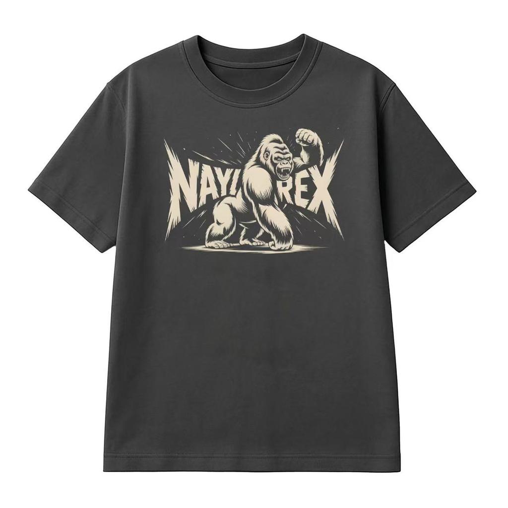 New Summer and Autumn 2025 Simple Orangutan Print T-shirt Loose Outdoor Short-sleeved Men's and Women's Tops