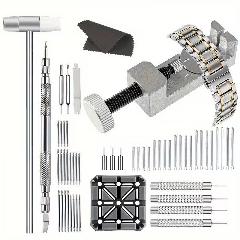 Набор инструментов из углеродистой стали из 55 предметов для ремонта часов и замены ремешков