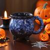 Ceramic Cauldron Coffee Mug with Ghosts Pumpkins Bats Halloween Tea Cups Personalized Witchy Gifts for Sisters Family
