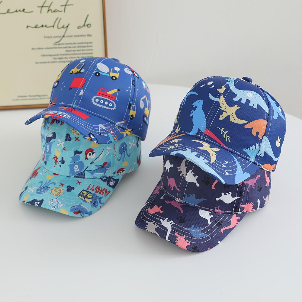 Children's hats men and women dinosaur excavator pirate racing cap spring and autumn sun visor baseball cap