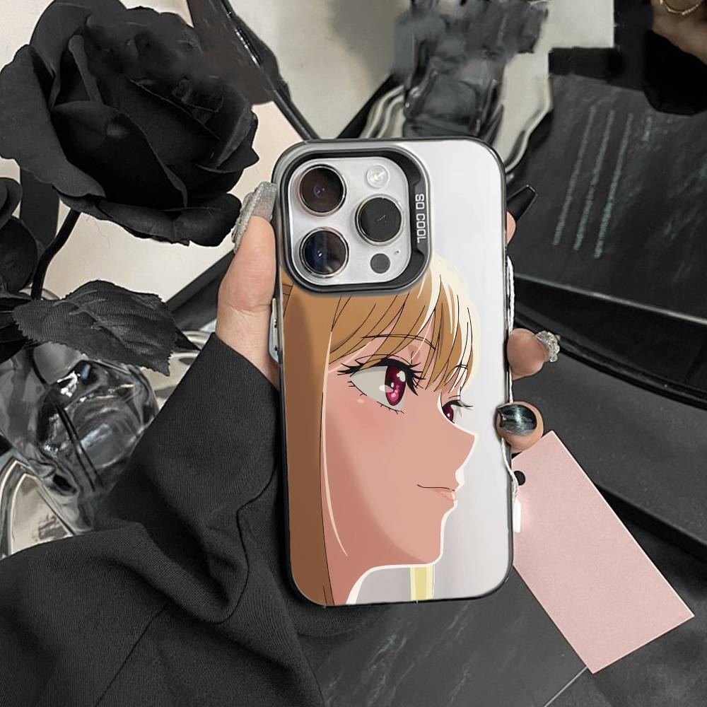 J-Darling Marin Kitagawa Colorful Silver Phone Case For IPhone 16 17 15 14 12 13 Pro Max Black Color Shockproof Cover