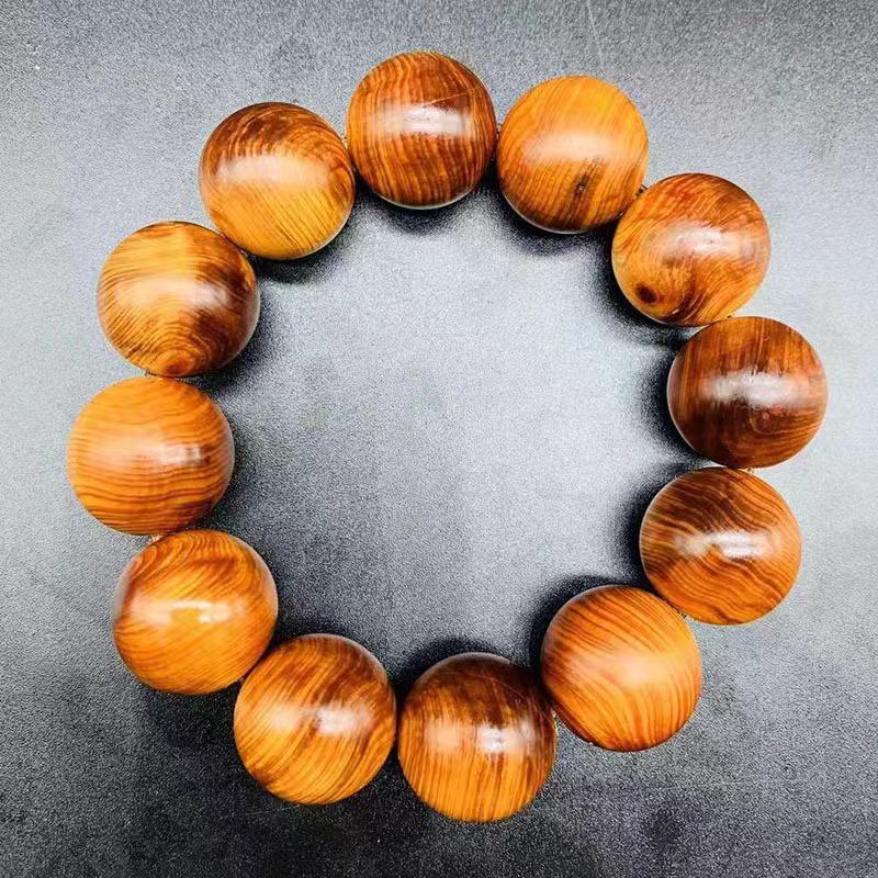 Taihang Cypress 20mm Handcrafted Bracelet: Unisex Buddhist Beads