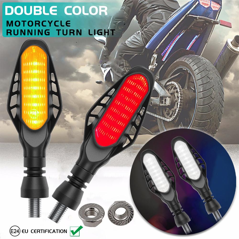 Motorcycle LED Turn Signal Lights Directional Indicators Rear Tail Brake Flasher Light 12V 16LED Moto DRL Lamp For Cafe Rare