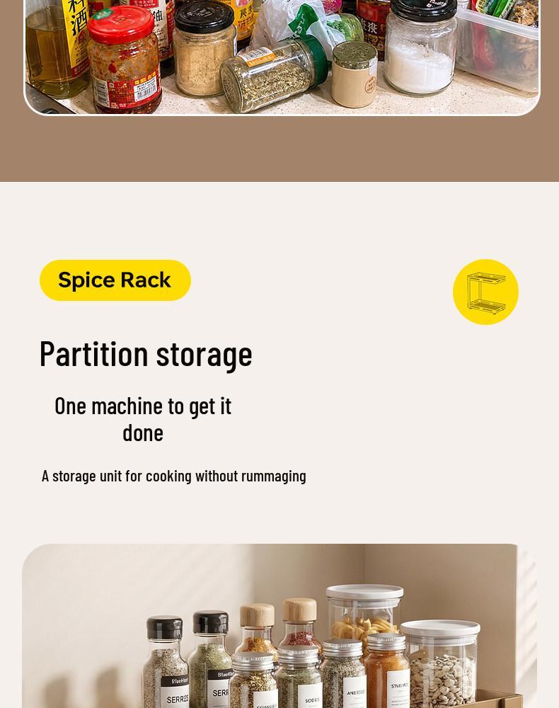 Multi-Functional Kitchen Countertop Spice Rack with Jars