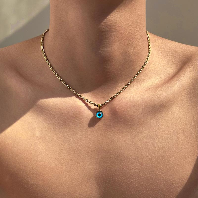 Turecké Hamsa Náhrdelníky se Zlým Okem Pro Muže Ženy Řetízek z Nerezové Oceli Zlatá Barva Přívěsek Choker Náhrdelník Šperky Doplňky Dárek