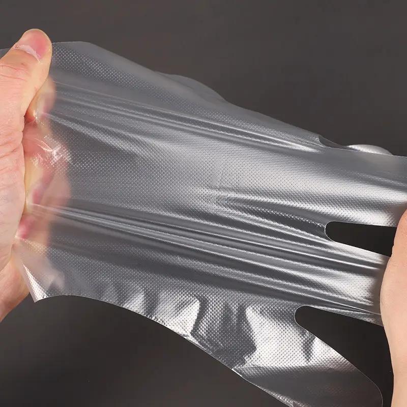 100/500 Piezas Guantes Desechables Grado Alimenticio Plástico Transparente para Restaurante Pollo Frito Pizza Guantes Vajilla de Cocina