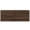Wall Mounted TV Cabinet with LED Lighting Oak Effect 100 x 31 x 35 cm